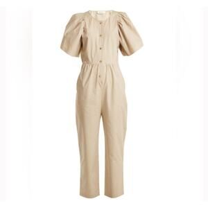 Masscob Poplin Puff-Sleeve Jumpsuit - Nudeflesh sz 36 US S